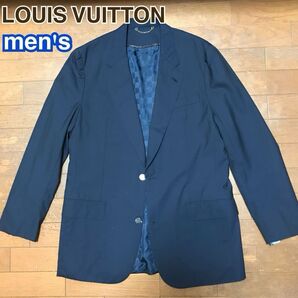 LOUIS VUITTON ルイヴィトン メンズ ジャケット 裏地ダミエ テーラードジャケット LVロゴ ブレザー ネイビー