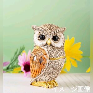 おしゃれなフクロウインテリア雑貨(オレンジ)1点