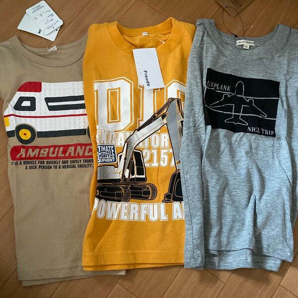 Tシャツ 半袖Tシャツ 120 トップス カットソー 綿100 キッズ 3枚セット
