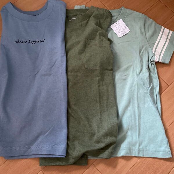 シンプルTシャツ 半袖Tシャツ 120 トップス カットソー 綿100 キッズ 3枚セット
