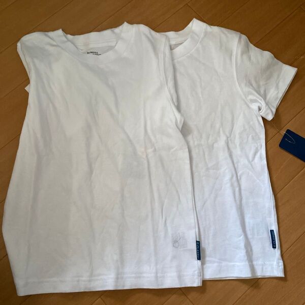 Tシャツ ホワイト 半袖 白 カットソー トップス 無地 半袖Tシャツ 120 セット 新品未使用