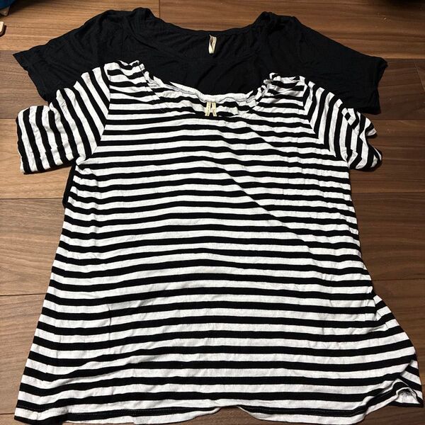授乳用 Tシャツ マタニティ 半袖 2着セット M