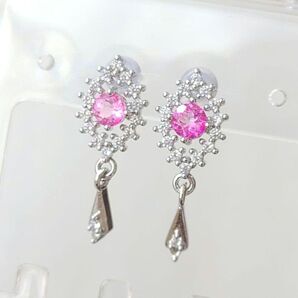 ピンクトパーズ 天然石ピアス ゆらゆら 宝石 誕生石 アクセサリー ジュエリー