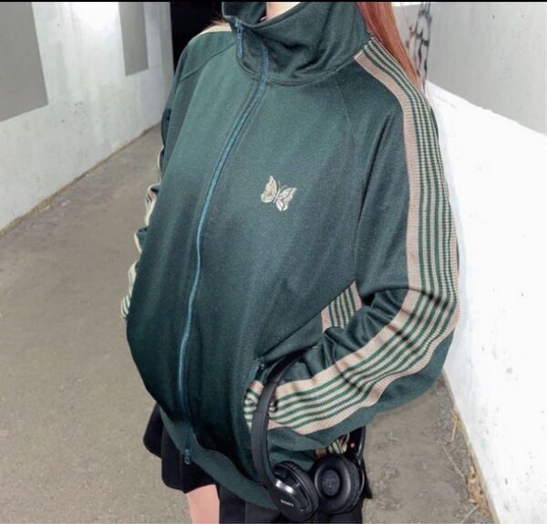 希少 needles 21aw トラックジャケット ダークグリーン M