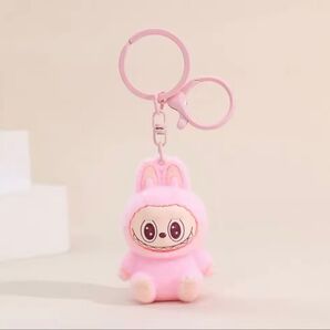 【新品未使用】【送料込】ラブブぬいぐるみキーホルダーピンク×1 おしゃれだいすき