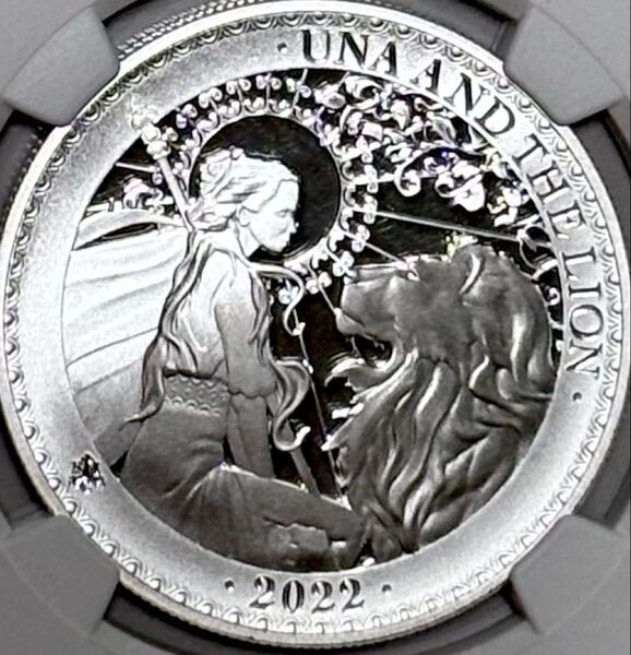 最高鑑定34枚!可愛すぎるウナとライオン2022イギリス領セントヘレナ1オンス銀貨NGC PF70NGC プルーフ ウルトラカメオ