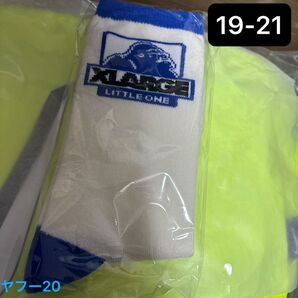 エクストララージキッズ 19-21ロゴ ソックス ブルー ヤフー20