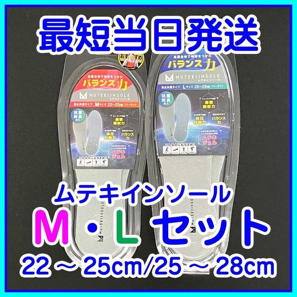 【即発送】ムテキインソール 2点セット M(22〜25cm) L(25〜28cm)