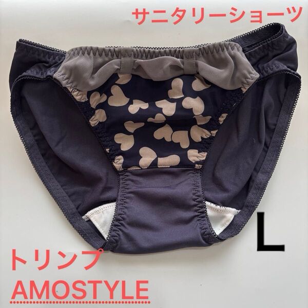 Lサイズ 未使用新品 トリンプ アモスタイル サニタリーショーツ浅履きタイプ ネイビー 生理用パンツ羽根ナプキン対応