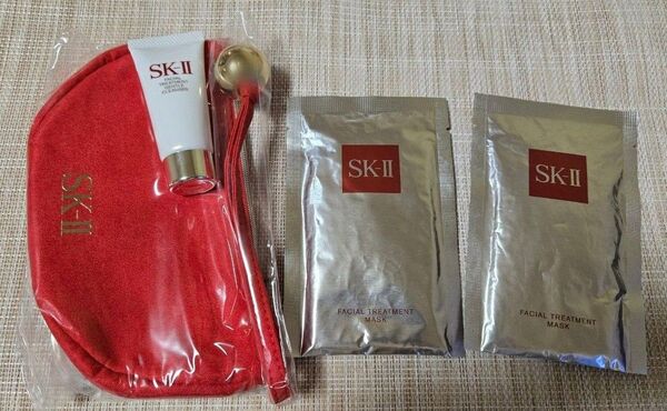 SK-II フェイシャルトリートメントマスク 2枚・フェイシャルトリートメントジェントルクレンザー20g・ポーチ