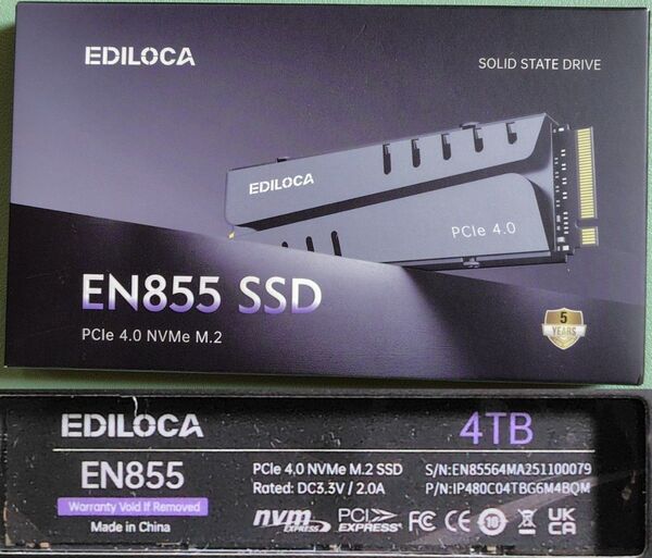 EDILOCA EN855 ゲーミングSSD 4TB ヒートシンク付き Gen4 新品未開封