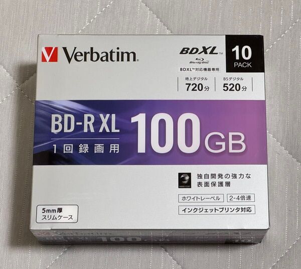 Verbatim バーベイタム 録画用BD-R XL 片面3層 2-4倍速 100GB 10枚組 VBR520YP10D1