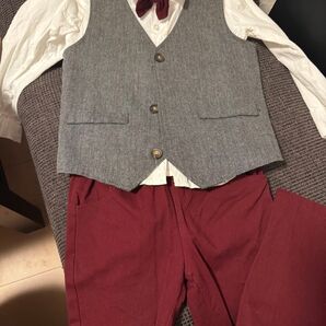 フォーマル子供服セット ベスト シャツ ズボン 蝶ネクタイ