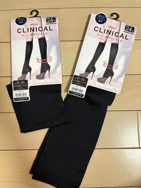 ATSUGI CLINICAL 着圧ハイソックス 21-23cm ブラック