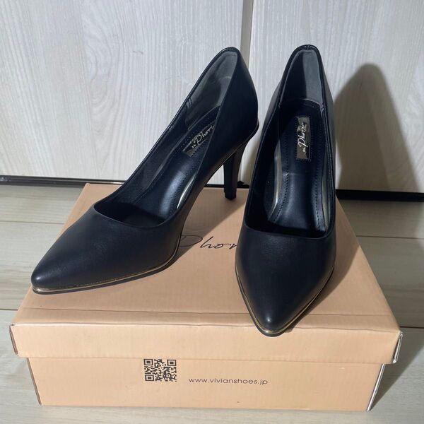 vivian collection パンプス ヒール 黒 23cm
