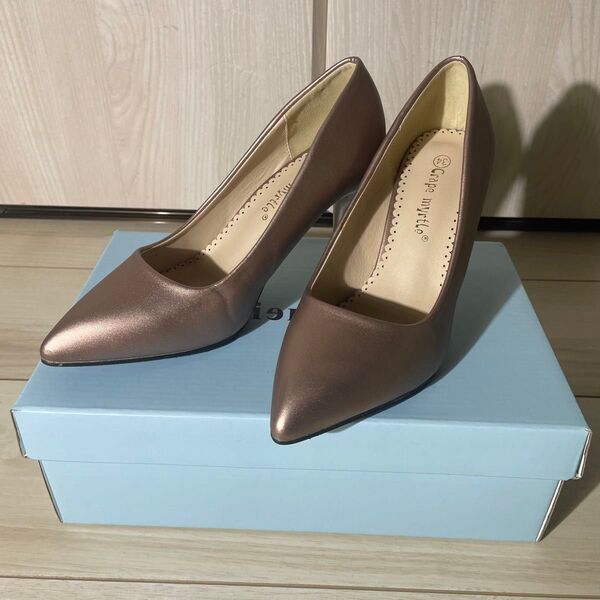 Futier Land ヒールパンプス ピンクゴールド 22cm