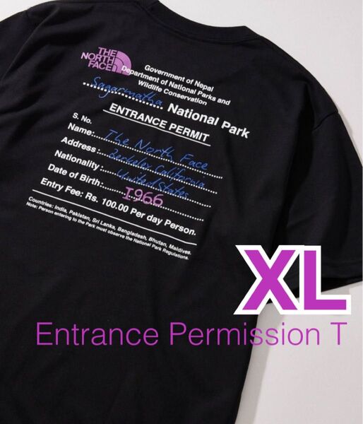【 XL 】ブラック ★ エントランスパーミッションTシャツ★ ノースフェイス