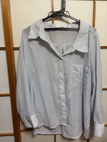 長袖シャツ ストライプ Hinaスタイル LL