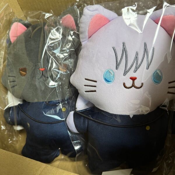 呪術廻戦 懐玉・玉折 withCAT アイマスク付き ふらっとぬいぐるみ 五条悟 夏油傑 ニャンコ ニャンズ 2匹セット