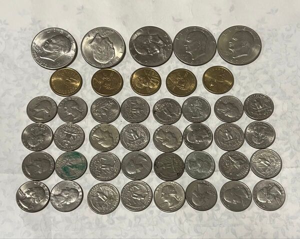 アメリカ 1ドル硬貨10枚 クォーターダラー32枚 まとめ売り
