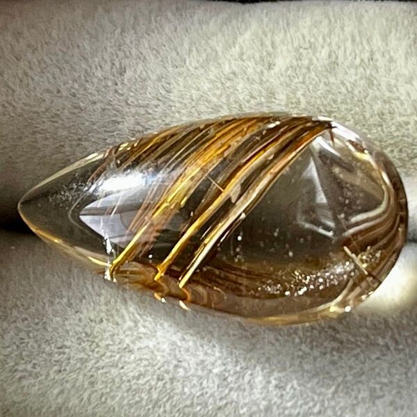 高品質 ブロンズ ゴールド ルチル 12.1ct ルース 透明度抜群 針水晶 天然石 宝石 ブロンズゴールド パワーストーン