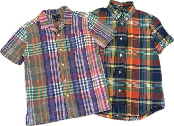 POLO RALPH LAUREN ラルフローレン 半袖シャツ 2枚セット キッズ 子供 7 130cm チェック柄