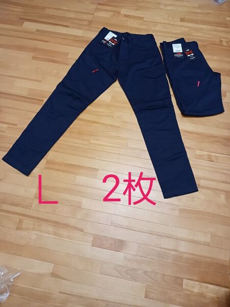 新品未使用 2枚組 作業ズボン 作業着下 ストレッチ素材 Lサイズ(ウエスト82cm)