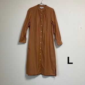 SEASON REASON シーズンリーズン バンドカラーシャツワンピース 綿 コットン Lサイズ