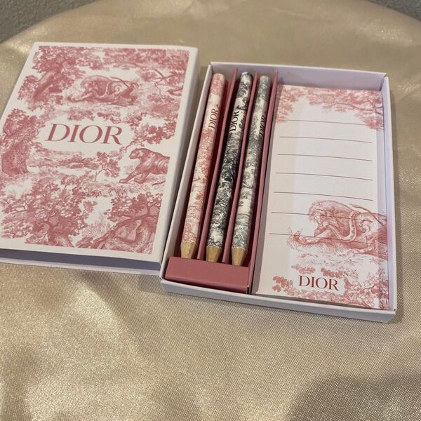 Dior 2025 トワル・ド・ジュイ ミニ メモ帳 3色鉛筆セット ペンシルセット 限定