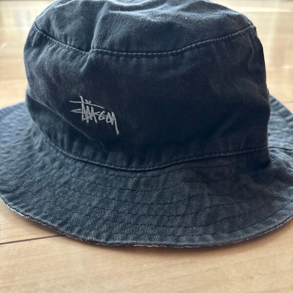90‘s OLD STUSSY stussy hats バケットハット L/XLステューシー 帽子 HAT コットン ブラック