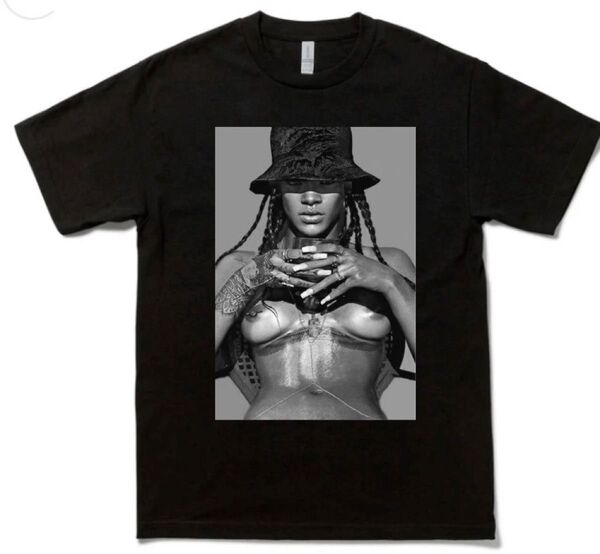 新品未使用 Rihannaリアーナ フォトプリントTシャツ/黒