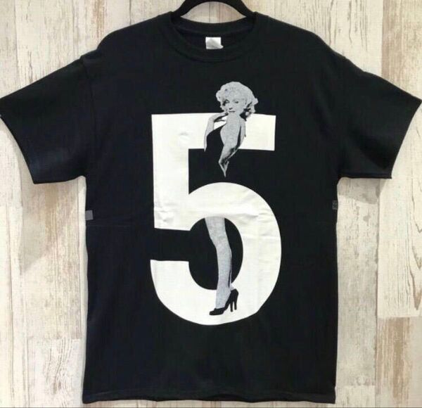 男女兼用 NO 5 マリリンモンロー Tシャツ /黒
