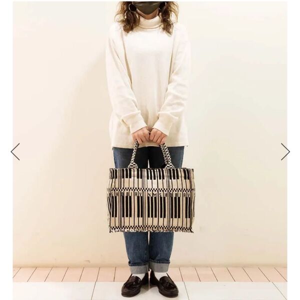 ★BINDU★ビンドゥー ブルースラウンジ ジャガード トートバッグ A4入ります