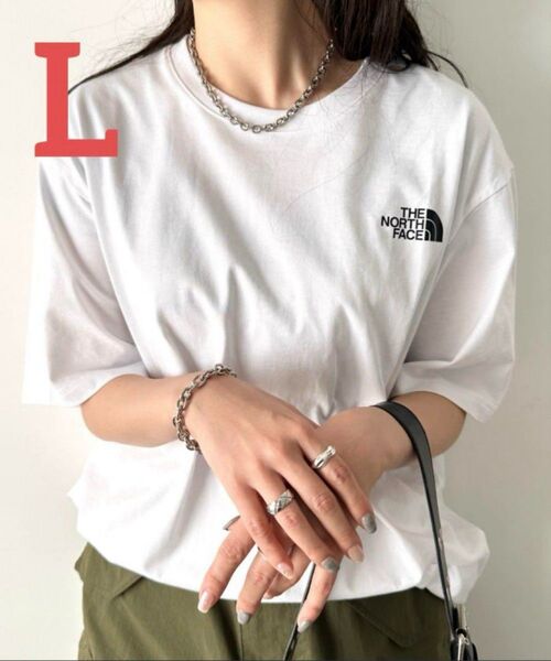 【新品未使用】韓国ノースフェイスホワイトレーベル半袖ロゴプリントTシャツCOTTONS/S R/TEEブラック白Lサイズ