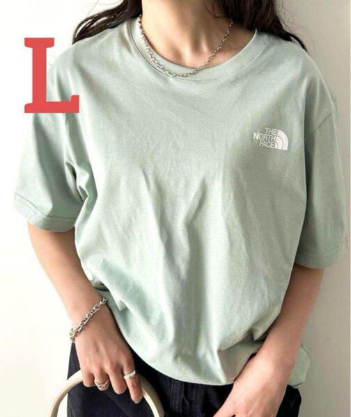 【新品未使用】韓国ノースフェイスホワイトレーベル半袖ロゴプリントTシャツCOTTONS/S R/TEEミントグリーン緑Lサイズ