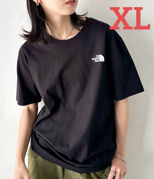 【新品未使用】韓国ノースフェイスホワイトレーベル半袖ロゴプリントTシャツCOTTON BASIC S/S R/TEEブラック黒XL
