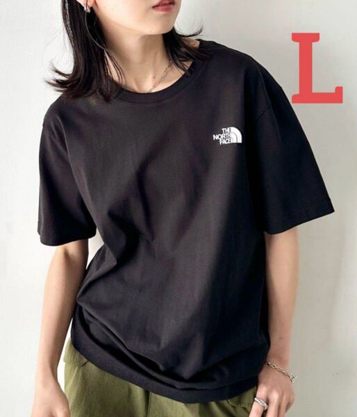 【新品未使用】韓国ノースフェイスホワイトレーベル半袖ロゴプリントTシャツCOTTONS/S R/TEEブラック黒Lサイズ