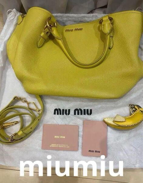 miumiu ミュウミュウ ハンドバッグ ショルダーバッグ 2way レザー 斜め掛け トートバッグ 本革