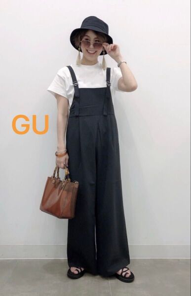 GU バックル付き ワイドパンツ オールインワン S チャコールグレー 完売品