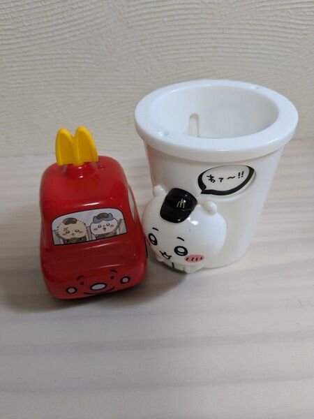 ハッピーセットちいかわ第1弾 ドリンクカップペンたて、ドライブころころメジャー 2個セット マクドナルド ちいかわ おもちゃ