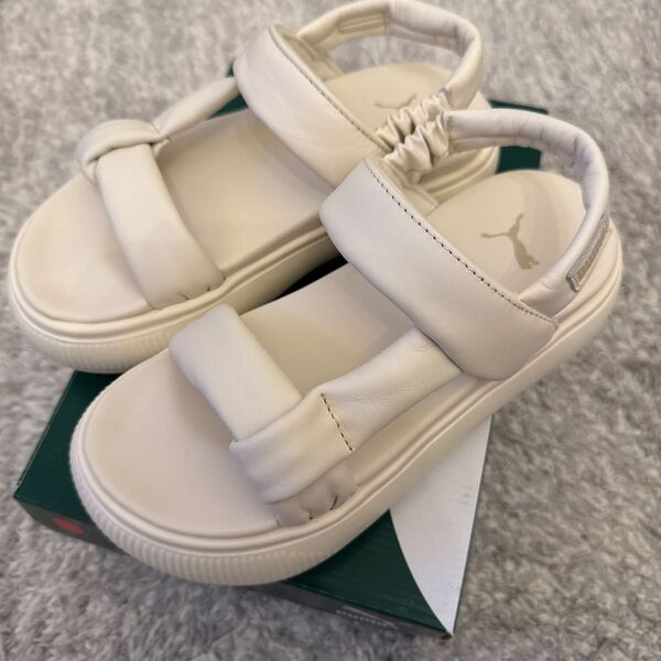 23cm PUMA プーマ レディース スポーツサンダル ホワイト SUEDE MAYU SUMMER WNS PRISTINE