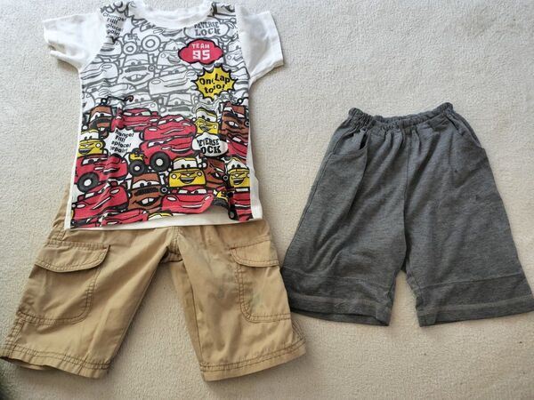 ハーフパンツ2枚 ディズニーピクサーカーズTシャツ セット売り 120