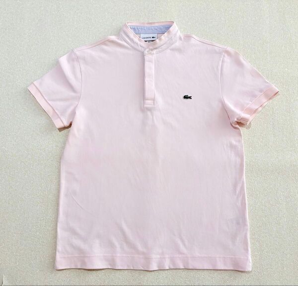 美品 サイズ4 LACOSTE 半袖ポロシャツ ラコステ ピンク スタンドカラー