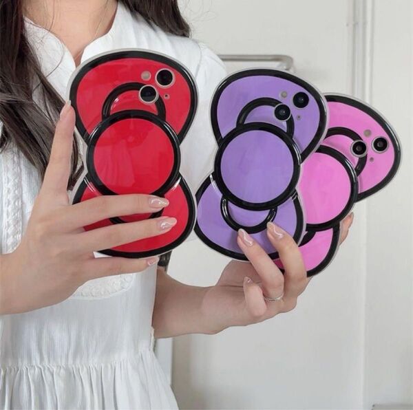 韓国 可愛い デカイリボンIPhone16proケース 大人気 おしやれ レッド