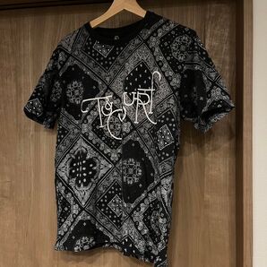 難あり タウン&カントリー T&C Tシャツ メンズ L 黒 ペイズリー柄