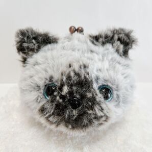 シャム猫さん がま口ポーチ 財布 ハンドメイド あみぐるみ がま口口金 ぬいぐるみ 手作り かわいい 猫