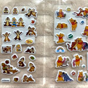 ディズニー オールスター ミニシール チップとデール くまのプーさん 立体シール ぷっくりシール