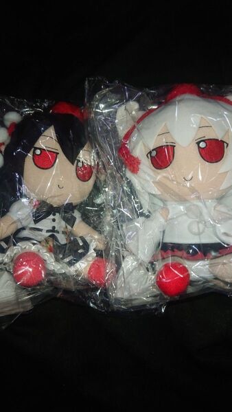 新品未開封(特典缶バッジ付き) ふもふも あや(風神録ver)、もみじセット 東方ぬいぐるみシリーズ