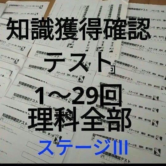 知識獲得確認 テスト 日能研ステージⅢ 理科 1〜29回全部
