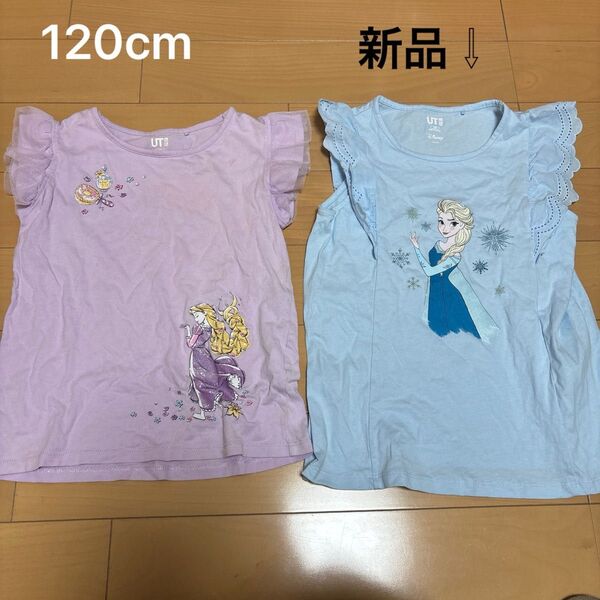 ユニクロ 半袖Tシャツ 半袖 女の子 アナ雪 エルサ ラプンツェル